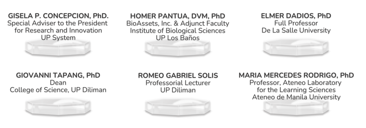 Page 2 Speakers: GISELA P. CONCEPCION, PhD, HOMER PANTUA, DVM, PhD, ELMER DADIOS, PhD, GIOVANNI TAPANG, PhD, ROMEO GABRIEL SOLIS, MARIA MERCEDES RODRIGO, PhD